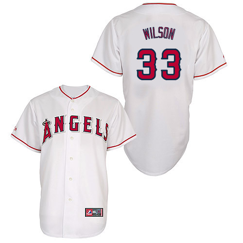 C-J Wilson #33 Youth Baseball Jersey-Los Angeles Angels of Anaheim Authentic Home White Cool Base MLB Jersey